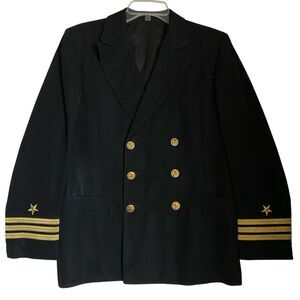 Vintage 60-70S US Navy Officer Dress Blue Jacket Small Made by Novakoff Brothers